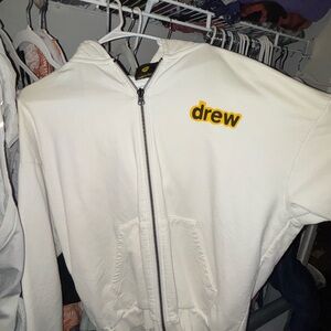 Drew House Cream Hoodie with Yellow Logo